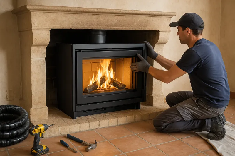 Pose d’inserts modernes et performants à Gémenos pour rénover votre cheminée ancienne efficacement et durablement en Provence